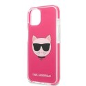 Etui Karl Lagerfeld Choupette Head na iPhone 13 - fuksjowy