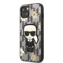 Etui Karl Lagerfeld Flower Ikonik Karl na iPhone 13 mini - szare