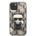 Etui Karl Lagerfeld Flower Ikonik Karl na iPhone 13 mini - szare