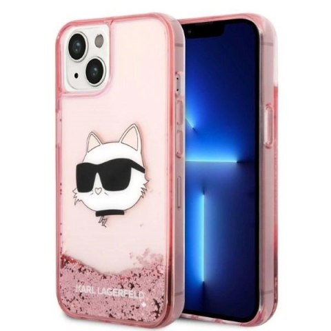 Etui Karl Lagerfeld Glitter Choupette Head na iPhone 14 Plus - różowe