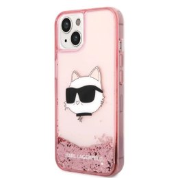 Etui Karl Lagerfeld Glitter Choupette Head na iPhone 14 Plus - różowe