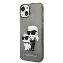 Etui Karl Lagerfeld Glitter Karl&Choupette na iPhone 14 Plus - czarne