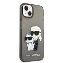 Etui Karl Lagerfeld Glitter Karl&Choupette na iPhone 14 Plus - czarne