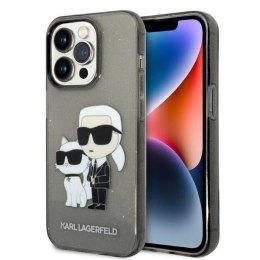 Etui Karl Lagerfeld Glitter Karl&Choupette na iPhone 14 Pro Max - czarne