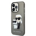 Etui Karl Lagerfeld Glitter Karl&Choupette na iPhone 14 Pro Max - czarne