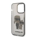 Etui Karl Lagerfeld Glitter Karl&Choupette na iPhone 14 Pro Max - czarne