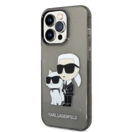 Etui Karl Lagerfeld Glitter Karl&Choupette na iPhone 14 Pro - czarne