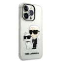 Etui Karl Lagerfeld Glitter Karl&Choupette na iPhone 14 Pro - przezroczyste