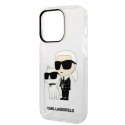 Etui Karl Lagerfeld Glitter Karl&Choupette na iPhone 14 Pro - przezroczyste