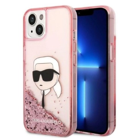 Etui Karl Lagerfeld Glitter Karl's Head na iPhone 14 Plus - różowe