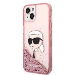 Etui Karl Lagerfeld Glitter Karl's Head na iPhone 14 Plus - różowe