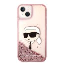 Etui Karl Lagerfeld Glitter Karl's Head na iPhone 14 Plus - różowe