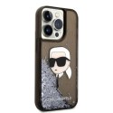 Etui Karl Lagerfeld Glitter Karl's Head na iPhone 14 Pro Max - czarne