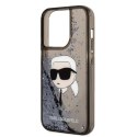 Etui Karl Lagerfeld Glitter Karl's Head na iPhone 14 Pro Max - czarne