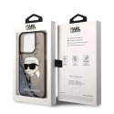 Etui Karl Lagerfeld Glitter Karl's Head na iPhone 14 Pro Max - czarne