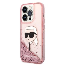 Etui Karl Lagerfeld Glitter Karl's Head na iPhone 14 Pro Max - różowe