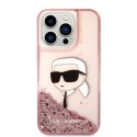 Etui Karl Lagerfeld Glitter Karl's Head na iPhone 14 Pro Max - różowe