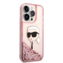 Etui Karl Lagerfeld Glitter Karl's Head na iPhone 14 Pro Max - różowe