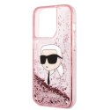 Etui Karl Lagerfeld Glitter Karl's Head na iPhone 14 Pro Max - różowe