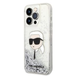 Etui Karl Lagerfeld Glitter Karl's Head na iPhone 14 Pro Max - srebrne