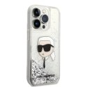 Etui Karl Lagerfeld Glitter Karl's Head na iPhone 14 Pro Max - srebrne