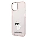 Etui Karl Lagerfeld Ikonik Choupette na iPhone 14 Plus - różowe