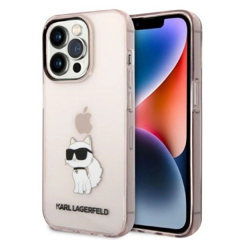 Etui Karl Lagerfeld Ikonik Choupette na iPhone 14 Pro Max - różowe