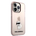 Etui Karl Lagerfeld Ikonik Choupette na iPhone 14 Pro Max - różowe