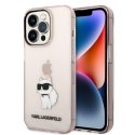 Etui Karl Lagerfeld Ikonik Choupette na iPhone 14 Pro - różowe