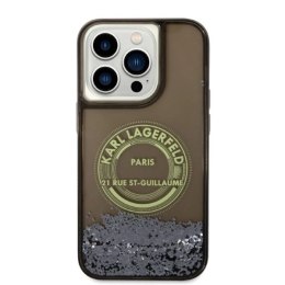 Etui Karl Lagerfeld Liquid Glitter RSG na iPhone 14 Pro - czarne