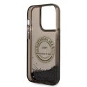 Etui Karl Lagerfeld Liquid Glitter RSG na iPhone 14 Pro - czarne