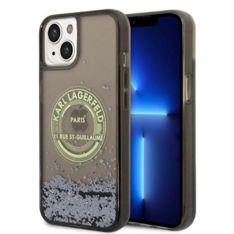 Etui Karl Lagerfeld Liquid Glitter RSG na iPhone 14 - czarne