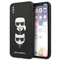 Etui Karl Lagerfeld Saffiano Karl&Choupette Head na iPhone X/XS - czarne