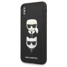 Etui Karl Lagerfeld Saffiano Karl&Choupette Head na iPhone X/XS - czarne