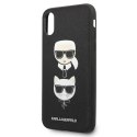 Etui Karl Lagerfeld Saffiano Karl&Choupette Head na iPhone X/XS - czarne