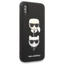 Etui Karl Lagerfeld Saffiano Karl&Choupette Head na iPhone X/XS - czarne