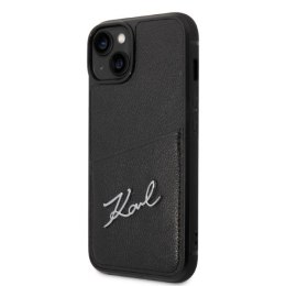 Etui Karl Lagerfeld Signature Logo Cardslot na iPhone 14 Plus - czarne