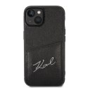 Etui Karl Lagerfeld Signature Logo Cardslot na iPhone 14 Plus - czarne