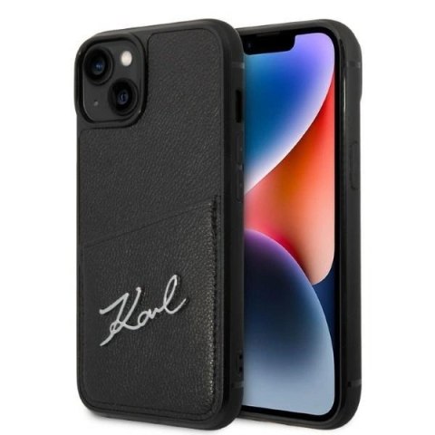 Etui Karl Lagerfeld Signature Logo Cardslot na iPhone 14 - czarne