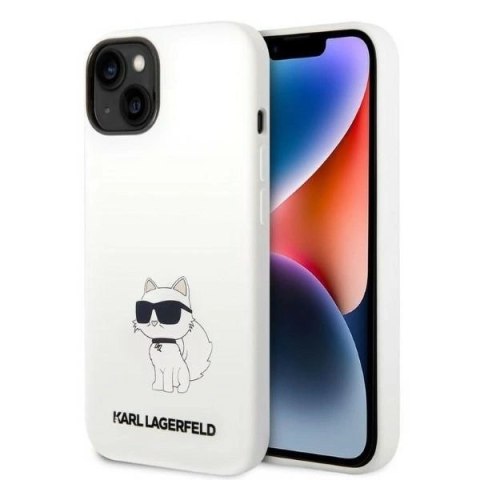 Etui Karl Lagerfeld Silicone Choupette na iPhone 14 Plus - białe