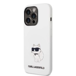 Etui Karl Lagerfeld Silicone Choupette na iPhone 14 Pro Max - białe