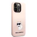 Etui Karl Lagerfeld Silicone Choupette na iPhone 14 Pro Max - różowe