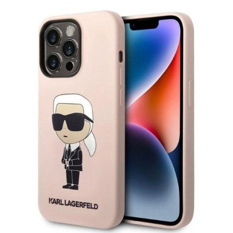 Etui Karl Lagerfeld Silicone Ikonik MagSafe na iPhone 14 Pro Max - różowe