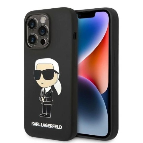 Etui Karl Lagerfeld Silicone Ikonik MagSafe na iPhone 14 Pro - czarne