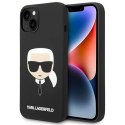 Etui Karl Lagerfeld Silicone Karl's Head MagSafe na iPhone 14 Plus - czarne