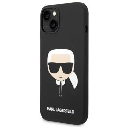 Etui Karl Lagerfeld Silicone Karl's Head MagSafe na iPhone 14 Plus - czarne