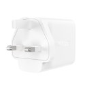 Acefast ładowarka GaN 65W 3 porty (1xUSB, 2xUSB C PD) wtyczka UK biała (A44)