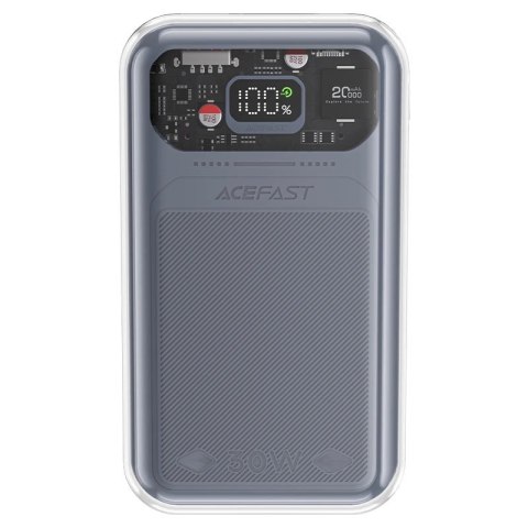 Acefast powerbank 20000mAh Sparkling Series szybkie ładowanie 30W szary (M2)