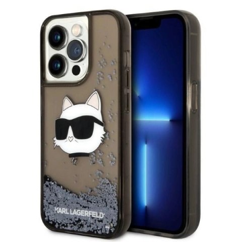 Etui Karl Lagerfeld Glitter Choupette Head na iPhone 14 Pro Max - czarne