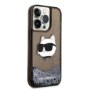 Etui Karl Lagerfeld Glitter Choupette Head na iPhone 14 Pro Max - czarne